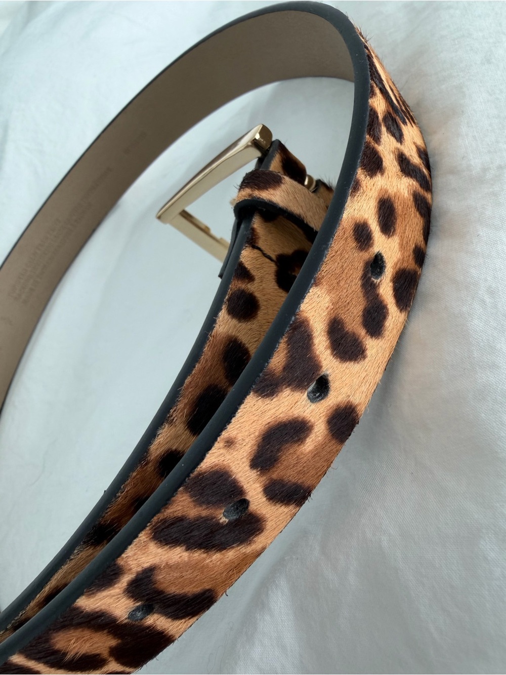 Express Leopard Haircalf Belt with Gold Buckle - Picture 2 of 12